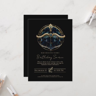 Invitation Flèche céleste Bow Cosmic Black Gold Sagittarius