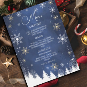Invitation Flèche de neige moderne Marine et Mariage d'or