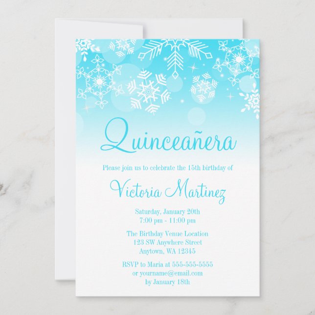 Invitation Flèche de neige Turquoise White Winter Wonderland  (Devant)