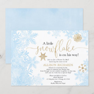 Invitation Flèche-neige en or bleu Douche par baby shower de 