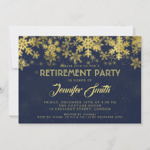 Invitation Flèche-neige Gold Foil du Parti de la retraite Nav