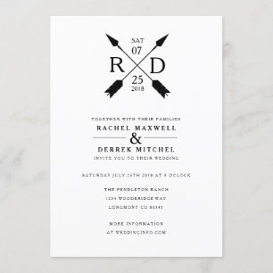 Invitation Flèche rustique   MARIAGE