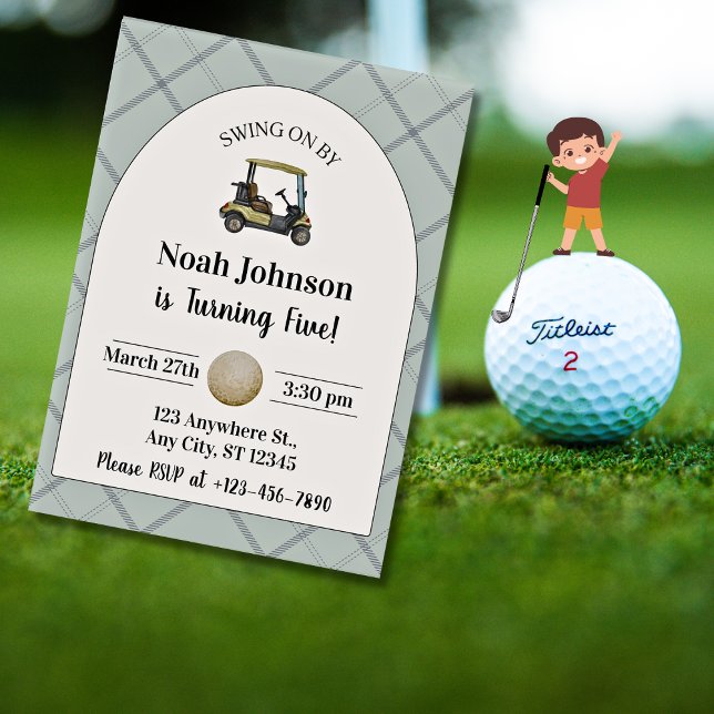 Invitation Flèche sur le terrain de golf de Boy's 5th Birthda (Créateur téléchargé)