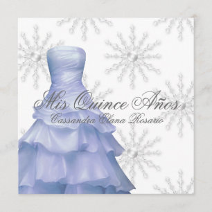 Invitation Flèches blanches bleues Quinceanera