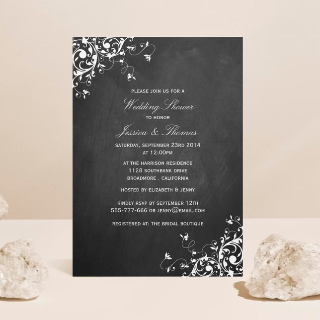 Invitation Flèches blanches sur le Wedding shower de tableau (Créateur téléchargé)