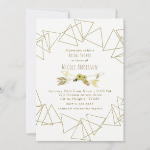 Invitation Flèches Chic Boho & Triangles Géométriques Or Mode