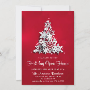 Invitation Flèches de neige 3D Christmas Tree Holiday Open Ho