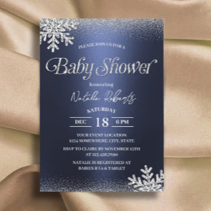 Invitation Flèches de neige de la Marine moderne Baby shower