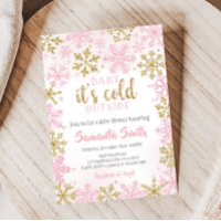 Flèches de neige en or rose Froid à l'extérieur Ba