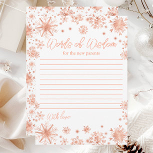 Invitation Flèches de neige en or rose Mots de sagesse