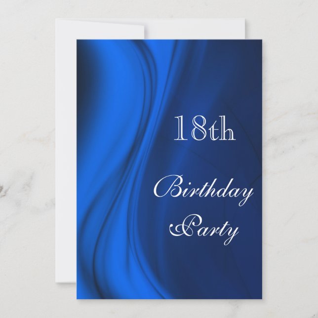 Invitation Flèches Douces De Bleu 18ème Anniversaire (Devant)