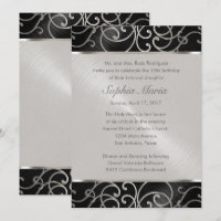 Flèches en fibre noire Quinceanera et argent