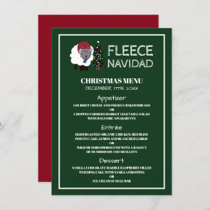 Invitation Fleece Navidad, Menu de Noël de style espagnol