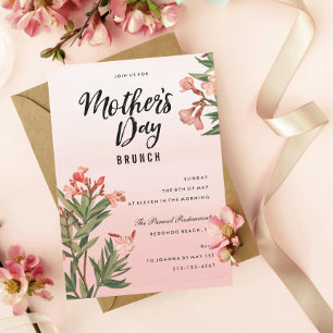 Invitation Fleur aquarelle Fête des mères Brunch