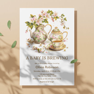Invitation Fleur Bébé en route Baby Shower