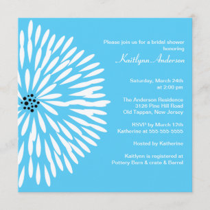 Invitation Fleur blanche à l'invitation de Fête de la mariée
