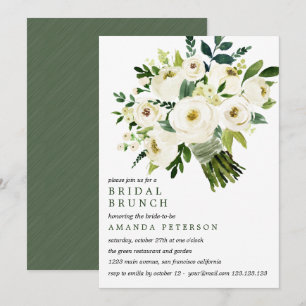 Invitation Fleur blanche Bride Bouquet Mariage Bridal Brunc