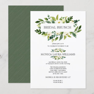 Invitation Fleur blanche chic Mariage de brunch nuptial