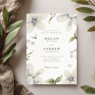Invitation Fleur blanche élégante de mariage