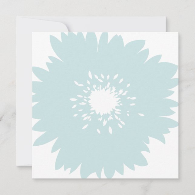 Invitation Fleur Bleu Chic Anniversaire (Devant)