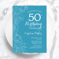 Fleur bleu clair 50e anniversaire