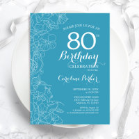 Fleur bleu clair 80e anniversaire
