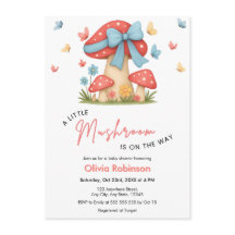 Fleur Bleue Arc Un Petit Champignon Baby Shower