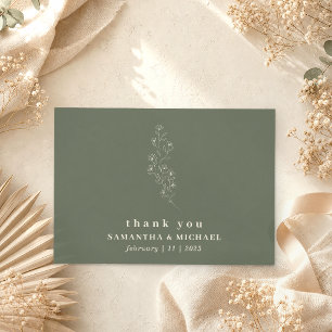Invitation Fleur Boho sage beige Indie remerciements de maria