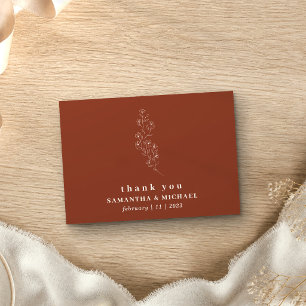 Invitation Fleur Boho Terracotta Indie remerciements de maria