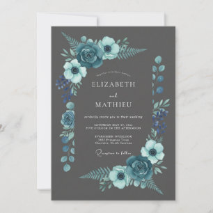 Invitation Fleur botanique de Teal Bloom Mariage