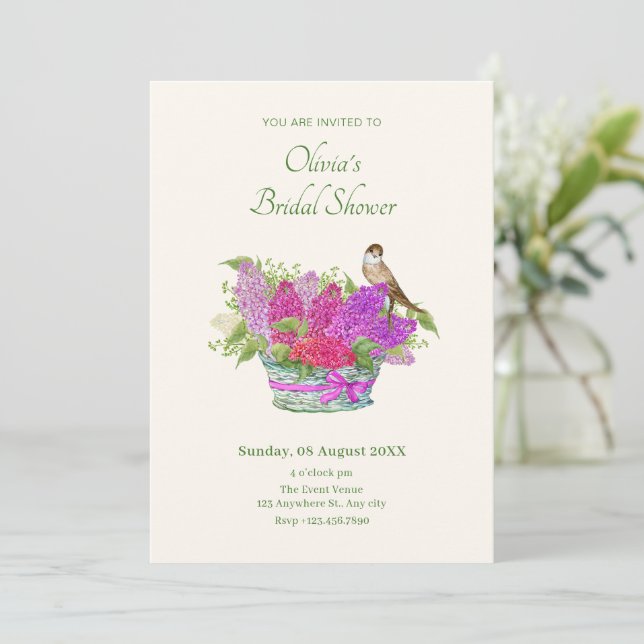 Invitation Fleur bouquet douche nuptiale (Debout devant)