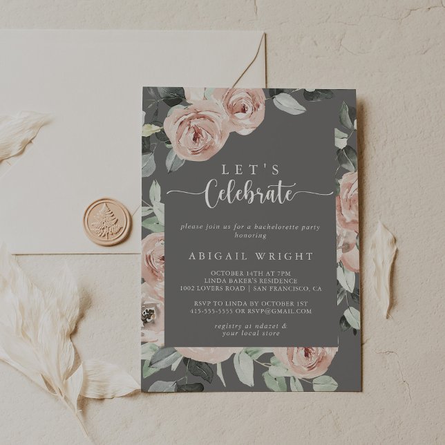 Invitation Fleur classique géométrique Fêtons la fête (Créateur téléchargé)