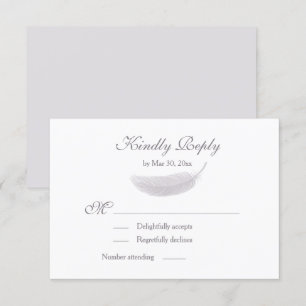 Invitation Fleur d'ange lilas blanc gris RSVP de mariage