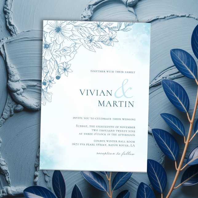 Invitation Fleur Dans Le Mariage D'Hiver (Créateur téléchargé)