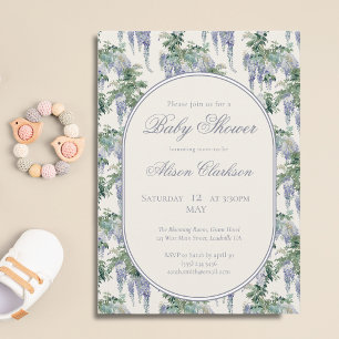 Invitation Fleur d'arche de pois de senteur Baby brunch éléga