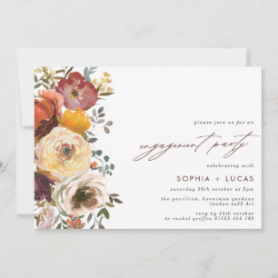 Invitation Fleur d'automne Bourgogne Fête d'engagement