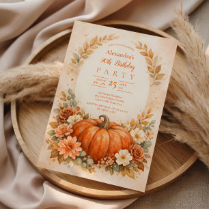 Invitation Fleur d'automne de citrouille pour anniversaire