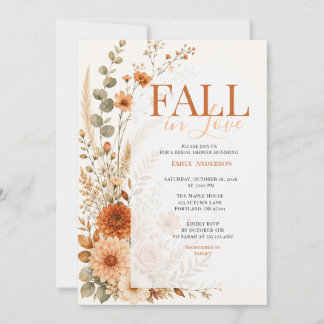 Invitation Fleur d'automne orange Tomber amoureux Enterrement