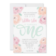 Invitation fleur de 1er anniversaire de la petite 