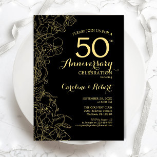 Invitation Fleur de Black Gold 50e anniversaire