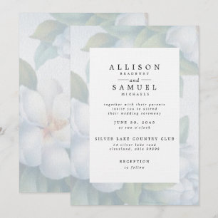 Invitation Fleur de bois de chien blanc