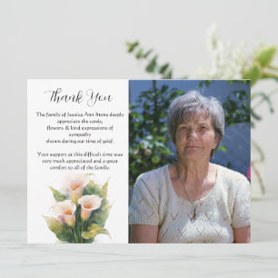 Invitation Fleur de calla Fleurir Funérailles Mort Merci 