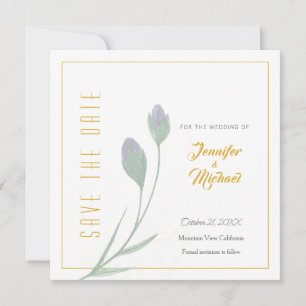 Invitation Fleur de calligraphie couleur or mariage Enregistr