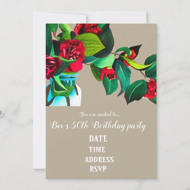 Invitation Fleur de Camellia art 50e anniversaire (Devant)
