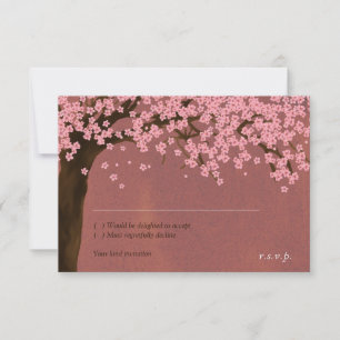 Invitation Fleur de cerise / Sakura Aquarelle (Poussard) RSVP