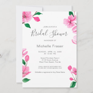 Invitation Fleur de cerisier rose. Fête des mariées de printe