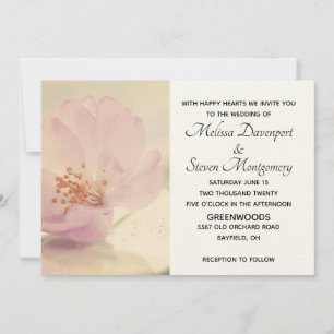 Invitation Fleur de cerisier rose pâle délicate