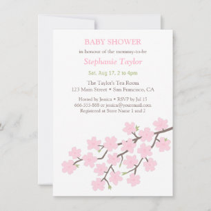 Invitation Fleur de cerisier rose Printemps Baby Shower Invit