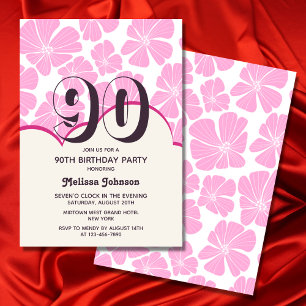 Invitation Fleur de Chamomille rose Abstraite