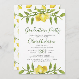 Invitation Fleur de citrons Verdure Chic Graduation Party